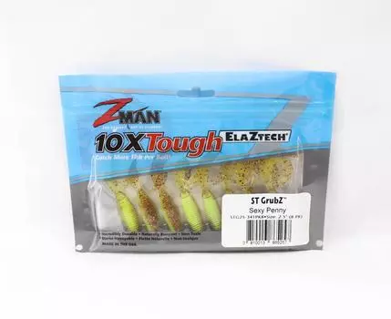 Мягкая приманка Zman ST GrubZ 2,5 дюйма, 8 шт. в упаковке, сексуальные пенни (5257)
