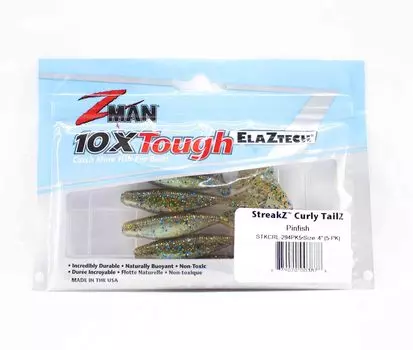 Мягкая приманка Zman StreakZ Curly 4 дюйма 5 шт. в упаковке Pinfish (3878)