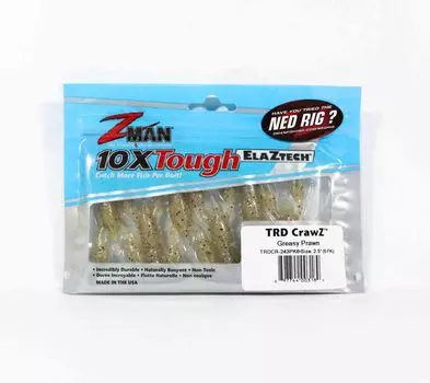 Мягкая приманка Zman TRD Crawz 2,5 дюйма, 6 шт. в упаковке, жирная креветка (3189)
