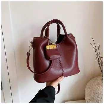 Мягкая ПУ пассажирская сумка большой вместимости простая повседневная ретро модная одно плечо через плечо