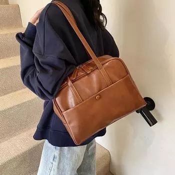 Мягкая ПУ прочная молния высокого качества сумки через плечо простые большой емкости чувство роскоши сумки для поездок на работу для женщин новые