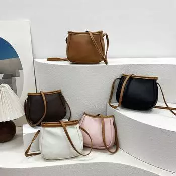 Мягкая ПУ сумка через плечо женская сумка подмышкой ретро однотонная сумка модные женские маленькие сумки через плечо чёрный