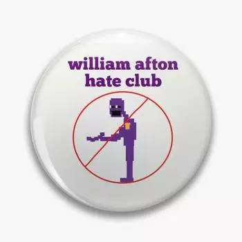 Мягкая пуговица William Afton Hate Club, милый значок для одежды, ювелирный воротник, металлический модный креативный забавный значок на шляпе
