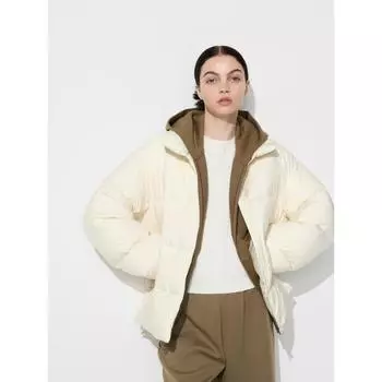 Мягкая пуховая куртка Uniqlo Powder 01 OFF WHITE/WOMEN M