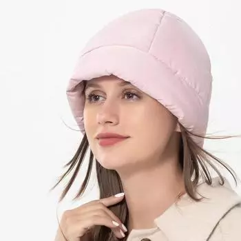 Мягкая пуховая шапка-бини, легкая хлопковая шапка-пуловер, головной убор, стеганая пушистая шапка, осень светло-фиолетовый