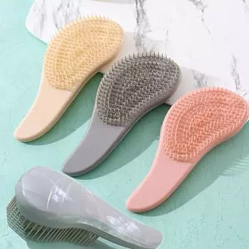 Мягкая расческа, антистатическая ручка для щетки для волос, распутывающая расческа, массажная расческа для душа, аксессуары для укладки волос в салоне жёлтый