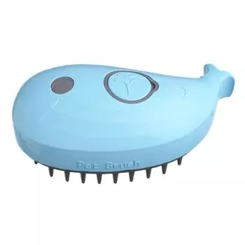 Мягкая расческа для стрижки кошек и собак с зарядкой от USB и электрическим распылителем воды (синий)