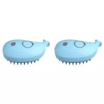 Мягкая расческа для стрижки кошек и собак с зарядкой от USB и электрическим распылителем воды (синий)