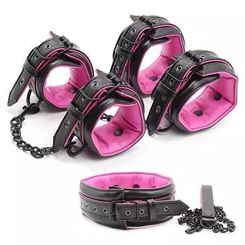 Мягкая регулируемая губка, игла, пряжка, наручники, манжеты на щиколотке, воротник, ограничения, БДСМ-игрушки, ограничения, секс-эротический бондаж One size