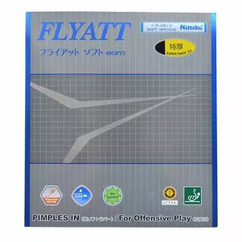Мягкая резина для настольного тенниса Nittaku Fly At Soft AC, черная, очень толстая (Активный заряд) НР-8561 чёрный