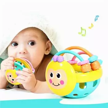 Мягкая резиновая мультяшная пчела, ручная погремушка, гантель, детские развивающие игрушки для детей дошкольного возраста