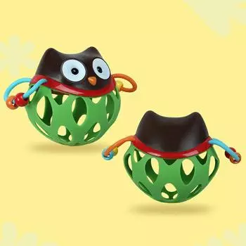 Мягкая резиновая полая погремушка для малышей, мультяшная модель животного, обучающий прорезыватель для зубов, мяч D