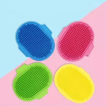 Мягкая резиновая щетка для собак и кошек, силиконовая расческа для ванны для домашних животных, массажная расческа для удаления волос, товары для домашних животных, оборудование для ухода за собаками, мытье и чистка зелёный