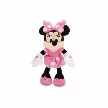 Мягкая розовая мини-игрушка-мешок Disney Minnie Mouse с Микки Маусом и культовым обнимающимся персонажем в розовом платье в горошек и вышитой фигуркой для всех возрастов розовый