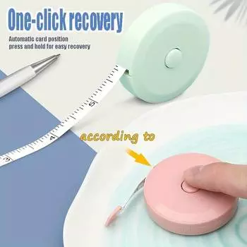 Мягкая рулетка 1,5 м/60 дюймов, двойная шкала, линейка для шитья тела, гибкая линейка для похудения, измерения тела, шитья, портного, ремесла 1pcs синий