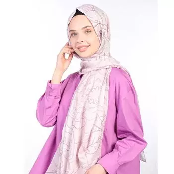 Мягкая саржевая шаль ShantuQ Rose Patterned Powder Powder