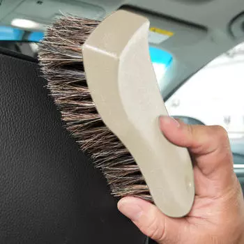 Мягкая щетка для чистки из конского волоса Щетка для детализации из конского волоса Инструмент для детализации салона автомобиля Щетка для чистки автомобиля Ручка для детализации Щетка One Size чёрный