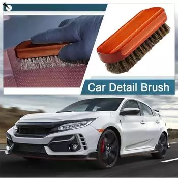 Мягкая щетка для чистки кожи из конского волоса, инструмент для полировки салона автомобиля, щетка для чистки ручек сидений, приборной панели, мойки деталей коричневый
