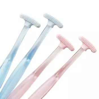 Мягкая щетка для языка, очищающая поверхность языка, щетки для чистки полости рта, скребок для чистки языка синий