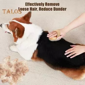 Мягкая щетка для рук из щетины кабана с лентой для массажа шерсти домашних животных, принадлежности для купания при линьке для короткошерстных кошек и собак A