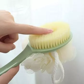 Мягкая щетка для тела, отшелушивающая щетка для душа, длинная ручка, щетка для чистки синий