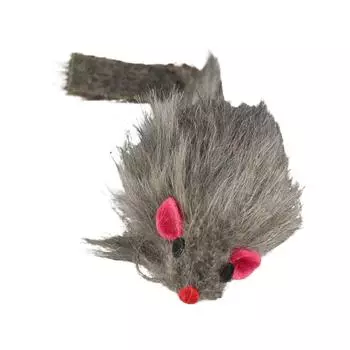 Мягкая серая плюшевая мышь, игрушка для кошки, имитация мыши, длинношерстный хвост, мыши, игрушки, избавляющие от скуки S