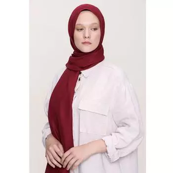 Мягкая шаль Miray Plain бордово-красная