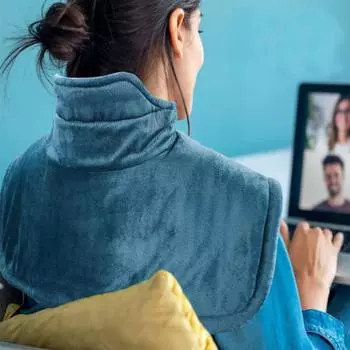 Мягкая шаль с электрическим подогревом, 4-ступенчатая, для облегчения боли, многофункциональная шаль для шеи и плеч, теплая шаль для дома UK Plug бежевый