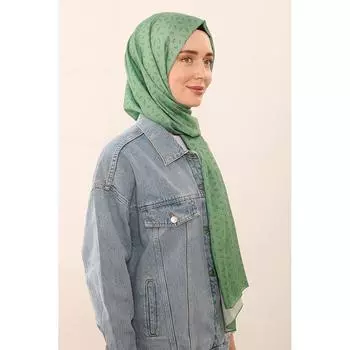 Мягкая шаль женская с минимальным узором мятного цвета