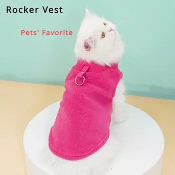 Мягкая шерстяная одежда для собак, весенняя одежда для щенков, летняя одежда, нарядные платья для собак, жилет для кошек, ши-тцу, чихуахуа, французский бульдог, мопс, пальто Chest 34cm back 26c ярко-розовый