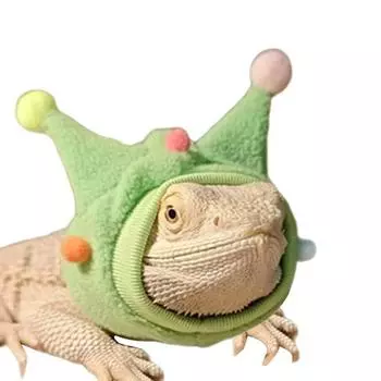 Мягкая шляпа на Рождество для ящериц, эластичная, флисовая, с рогами, шарф-шапка для ящериц гекконов