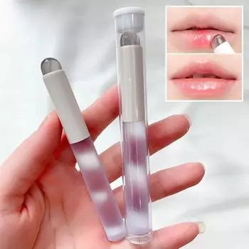 Мягкая силиконовая кисть для губ с пылезащитным чехлом, аппликатор для губной помады с круглой головкой, косметический инструмент для губ, многофункциональная кисть для теней для век