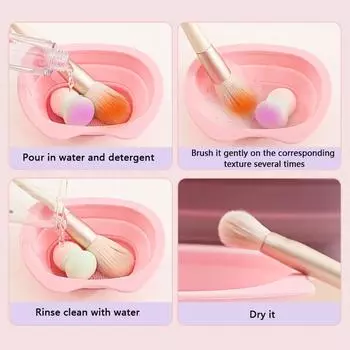 Мягкая силиконовая кисточка для макияжа, складная миска для чистки, коврик для чистки, косметическая кисть для теней, очиститель, скруббер, инструменты для чистки серый