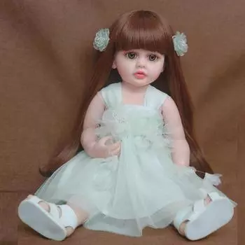 Мягкая силиконовая кукла Reborn для маленьких девочек, 55 см, игрушка, реалистичная, 22 дюйма, принцесса для маленьких детей, подарки на день рождения для ребенка 55cm
