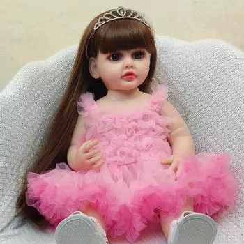 Мягкая силиконовая кукла Reborn для маленьких девочек, 55 см, игрушка, реалистичная, 22 дюйма, принцесса для маленьких детей, подарки на день рождения для ребенка 55cm