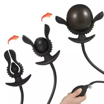 Мягкая силиконовая надувная анальная пробка, черный насос, анальные бусины, Анальная пробка, анальный расширитель, массажер, секс-игрушка для ануса для пар женщин и мужчин 1PCS