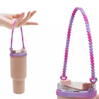 Мягкая силиконовая ручка для бутылки с водой, портативный противоскользящий держатель для бутылки с водой с ремешком, подходит для аксессуаров Stanley Cup белый