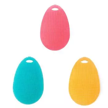 Мягкая силиконовая щетка для чистки кухонных мисок/сковородок/скребок для мытья посуды жёлтый