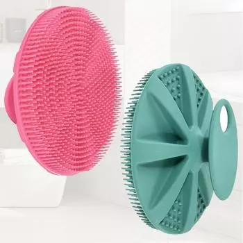 Мягкая силиконовая щетка для мытья тела, ручные щетки для очищения душа, отшелушивающая щетка для ванны, массажер для головы, инструменты для купания чёрный