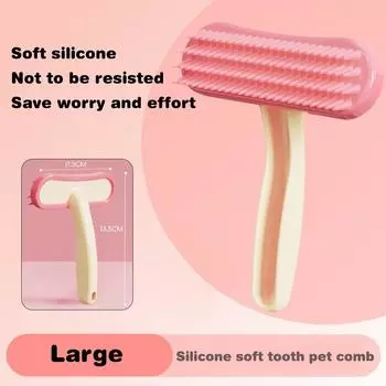 Мягкая силиконовая щетка для удаления шерсти домашних животных, массажная щетка для кошек, расческа для ухода за домашними животными, длинная ручка, щетка для чистки собак и кошек, товары для животных