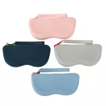 Мягкая силиконовая сумка для очков на молнии, водонепроницаемая сумка для хранения, косметичка, чехол для монет для женщин и девочек, пылезащитная коробка для очков конфетного цвета розовый