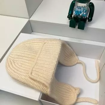 Мягкая скандинавская шерстяная шапка для защиты ушей Баотоу на холодную зиму, осенне-зимняя уличная теплая шерстяная вязаная шапка из утолщенной кроличьей шерсти One Size