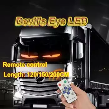 Мягкая складная панель дистанционного управления на лобовое стекло грузовика Devil Eye светодиодная матрица пиксельная панель освещения граффити прокрутка наклейка текст хань синий