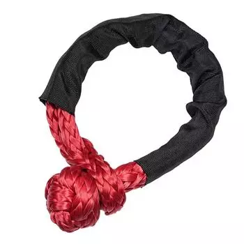 Мягкая скоба 17 тонн разрывной нагрузки Сверхпрочный полимерный полиэтиленовый трос для дорожной эвакуации для красный