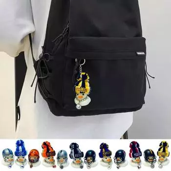 Мягкая статуэтка утки в шляпе с подвеской на цепочке, резиновая статуэтка утки, мини-скульптура A оранжевый