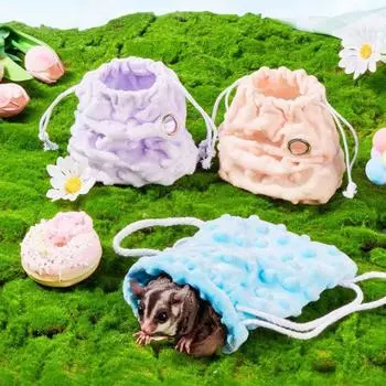 Мягкая сумка для хомяка, удобная кровать-гнездо для хомяка, практичный спальный мешок для морской свинки, уличный розовый
