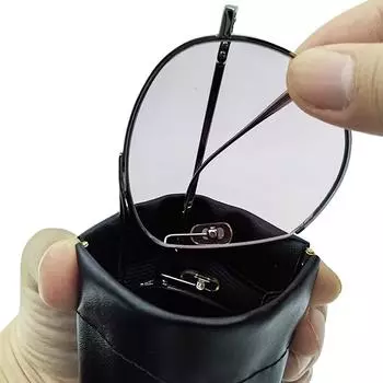 Мягкая сумка для хранения очков из искусственной кожи, чехол для солнцезащитных очков, портативный водонепроницаемый защитный чехол, кошелек для монет, сумка для хранения очков коричневый