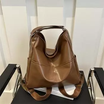 Мягкая сумка для лица, женский многоцелевой рюкзак большой вместимости, сумка-тоут для поездок на работу, многофункциональный рюкзак, сумка Oblique Span коричневый