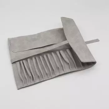 Мягкая сумка-роллер для кистей для макияжа Chujian из искусственной овчины - вмещает 14 кистей null шампанского