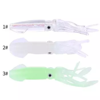 Мягкая светящаяся приманка в виде осьминога для троллинга в морской воде, юбка из кальмара, рыболовные приманки, светящиеся в темноте